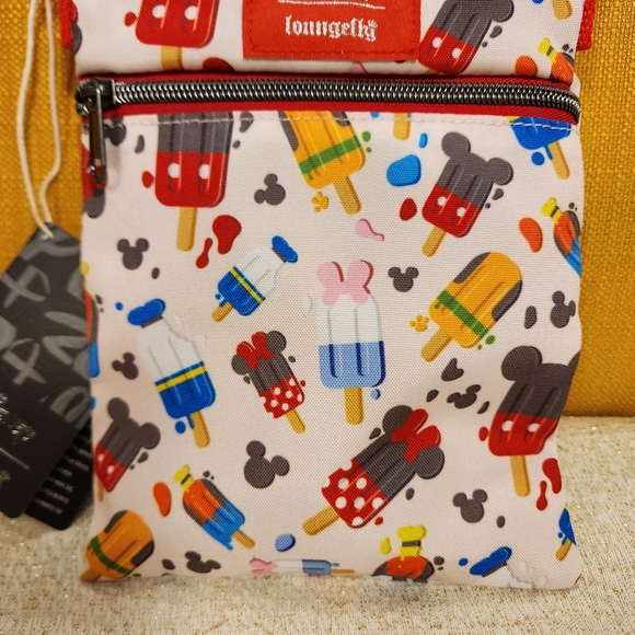Loungefly Disney Mickey and Friends Popsicle Summer AOP Passport Bag NEW - Picture 3 of 9